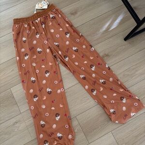 Brown Patterned Pajama Pants